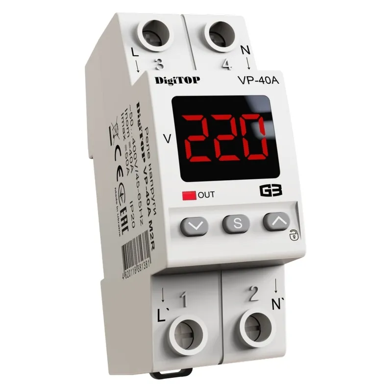 Реле напруги з термозахистом DigiTOP VP-25A M2R | www.budmat-store.com.ua Реле напруги з термозахистом DigiTOP VP-25A M2R | www.budmat-store.com.ua